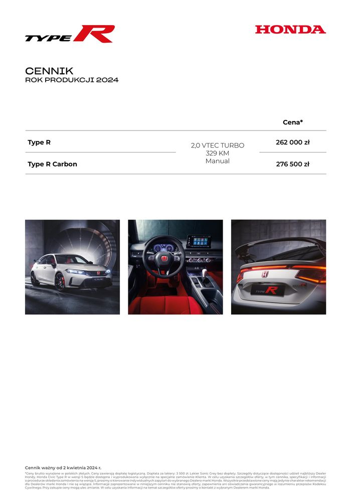 Katalog Honda w: Suchy Las koło Poznania | Honda Pobierz cennik - rok produkcji 2024 | 14.05.2024 - 14.05.2025