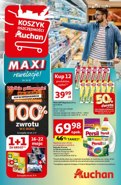 Promocje Supermarkety w Kolonia Borek | Gazetka Koszyk Oszczędności Auchan Hipermarket Auchan de Auchan | 16.05.2024 - 22.05.2024