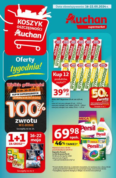 Promocje Supermarkety w Malanów | Gazetka Koszyk Oszczędności Auchan Supermarket Auchan de Auchan | 16.05.2024 - 22.05.2024
