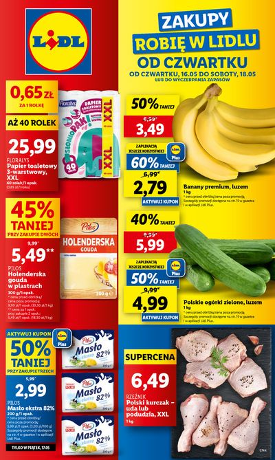 Promocje Supermarkety w Głogówek | OFERTA WAŻNA OD 16.05 DO 18.05 de Lidl | 15.05.2024 - 18.05.2024