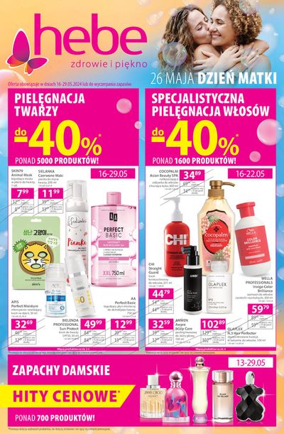 Promocje Perfumy i kosmetyki w Człopa | Pielęgnacja twarzy do 40%  de Hebe | 16.05.2024 - 30.05.2024