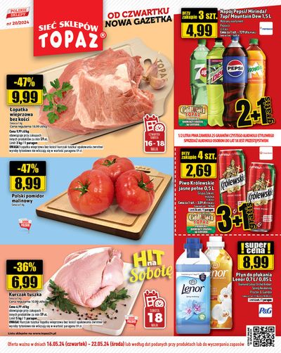 Promocje Supermarkety w Małkinie | Oferta ważna w dniach 16.05.24 - 22.05.24  de Topaz | 16.05.2024 - 22.05.2024