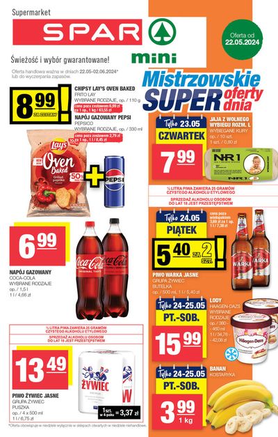 Promocje Supermarkety w Kościan | Spar gazetka de Spar | 20.05.2024 - 3.06.2024