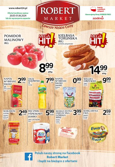 Promocje Supermarkety w Daleszyce | Mega hit ! de Robert | 21.05.2024 - 4.06.2024