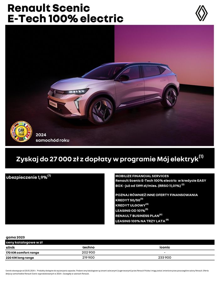 Katalog Renault w: Poznań | Renault Scenic E-Tech 100% Electric | 21.05.2024 - 21.05.2025