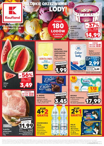 Promocje Supermarkety w Mrozy |  Słodkie orzezwienie lody ! de Kaufland | 21.05.2024 - 4.06.2024