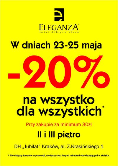 Promocje Supermarkety w Siepraw | -20% na WSZYSTKO dla WSZYSTKICH! de Jubilat | 21.05.2024 - 4.06.2024