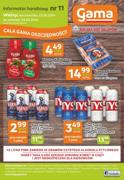 Promocje Supermarkety w Kościelec | Informator handlowy nr 11 de GAMA | 23.05.2024 - 6.06.2024
