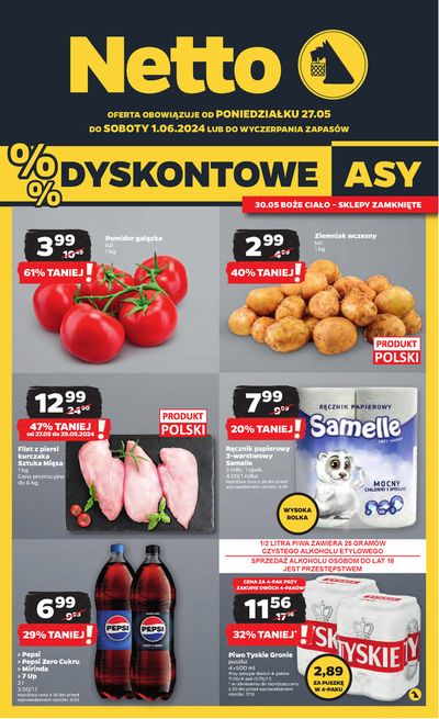 Promocje Supermarkety w Skrzyszów (Śląskie) | Niskie ceny ! de Netto | 26.05.2024 - 1.06.2024
