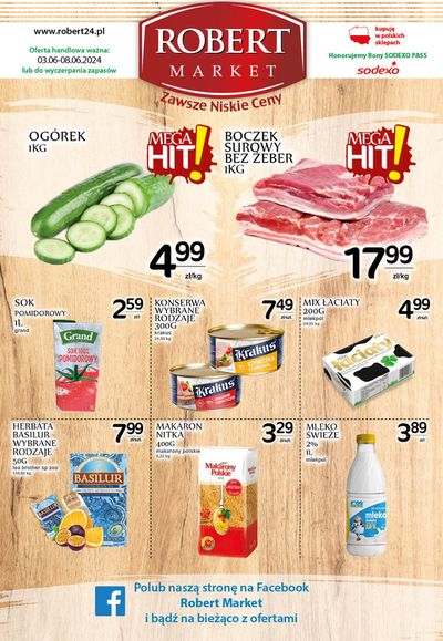 Promocje Supermarkety w Ćmielów |  Mega hit ! de Robert | 4.06.2024 - 18.06.2024