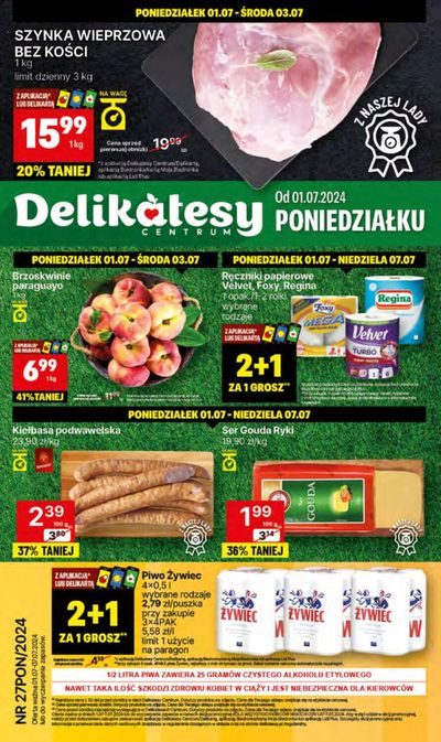 Promocje Supermarkety w Lipnica Wielka | Świetne rabaty na wybrane produkty de Delikatesy Centrum | 1.07.2024 - 7.07.2024