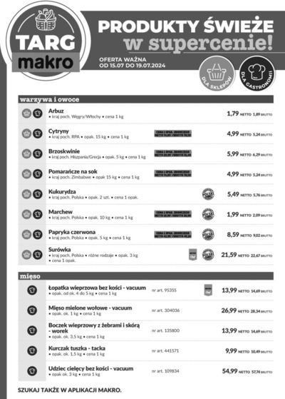 Katalog Makro w: Ząbki | Targ MAKRO - oferta świeża w super cenach! | 13.07.2024 - 27.07.2024
