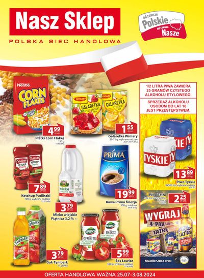 Promocje Supermarkety w Łódź | Oferta handlowa ważna do 3.08  de Nasz Sklep | 25.07.2024 - 3.08.2024