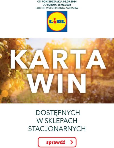 Katalog Lidl w: Tuchów | KARTA WIN | 2.09.2024 - 28.09.2024