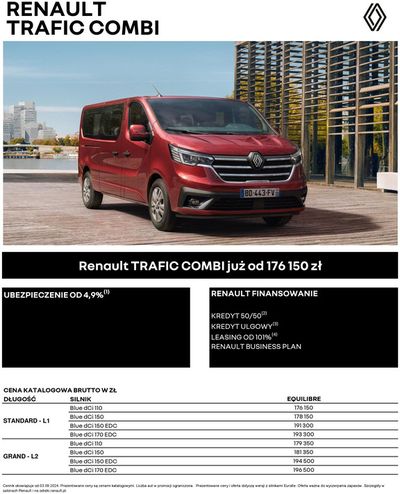 Promocje Samochody, motory i części samochodowe w Chrzanów | Renault Trafic Combi de Renault | 4.09.2024 - 4.09.2025