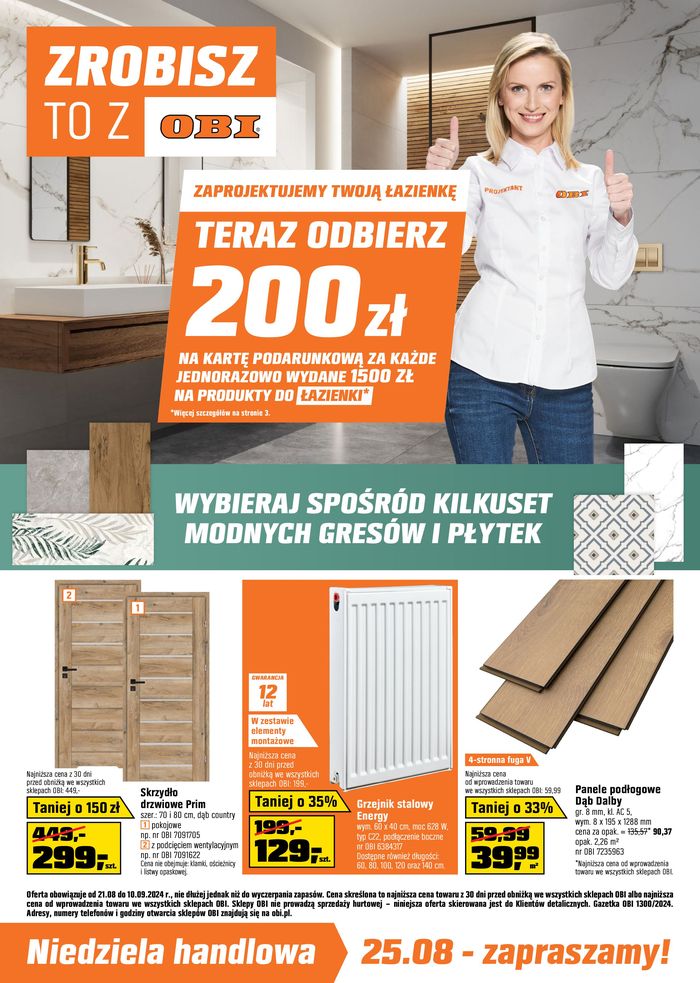 Katalog OBI w: Wałbrzych | Niedziela handlowa 25.08- zapraszamy! | 6.09.2024 - 10.09.2024