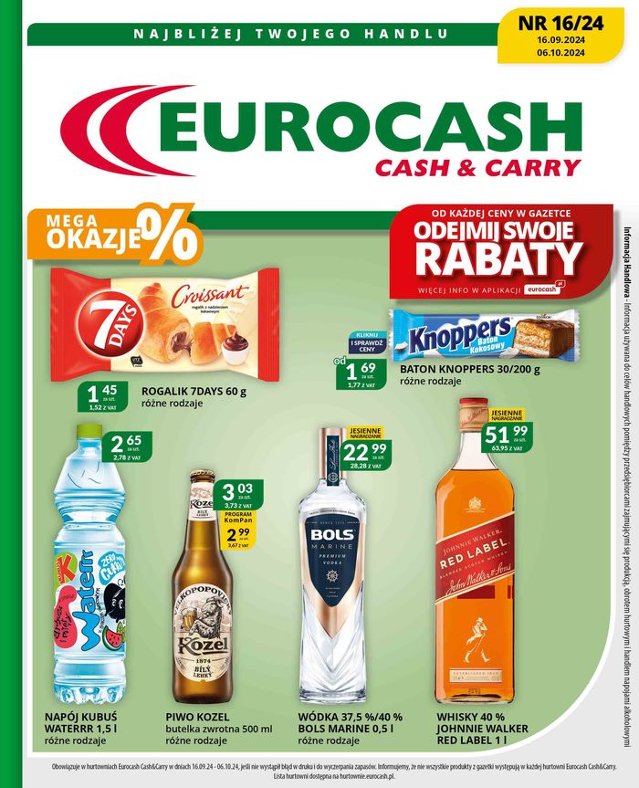 Katalog Eurocash w: Stalowa Wola | Gazetka Cash&Carry | 16.09.2024 - 6.10.2024