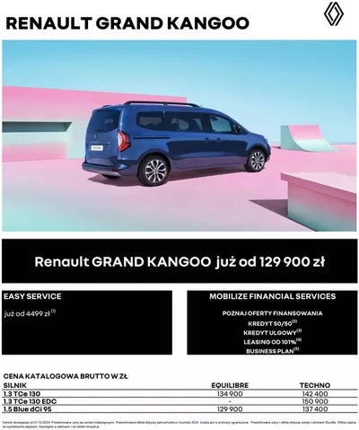 Promocje Samochody, motory i części samochodowe w Lublin | Renault Grand Kangoo de Renault | 2.10.2024 - 2.10.2025