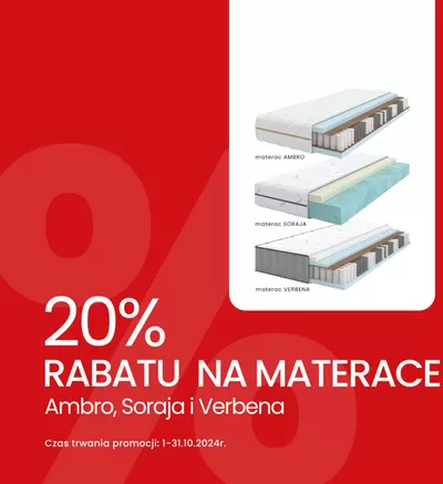 Promocje Dom i meble w Częstochowa | Materace Ambro, Soraja i Verbena 20% taniej! de Sembella | 14.10.2024 - 31.10.2024