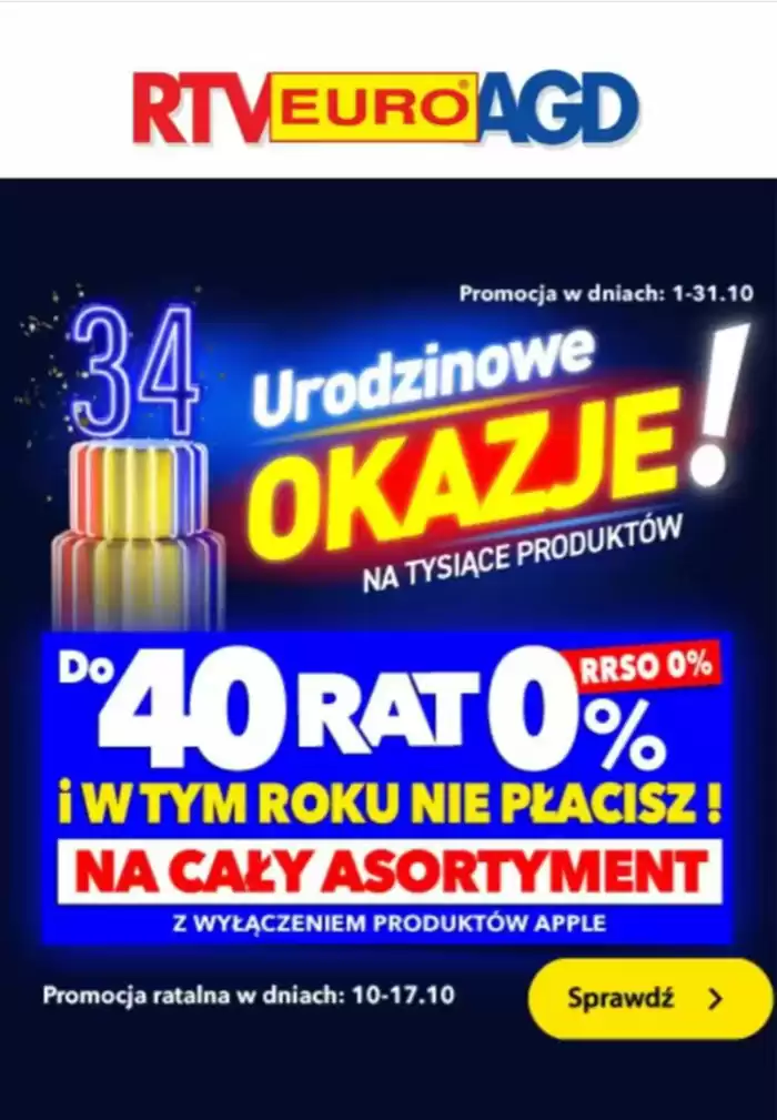 Katalog RTV EURO AGD w: Poznań | Urodzinowe okazje  | 14.10.2024 - 31.10.2024