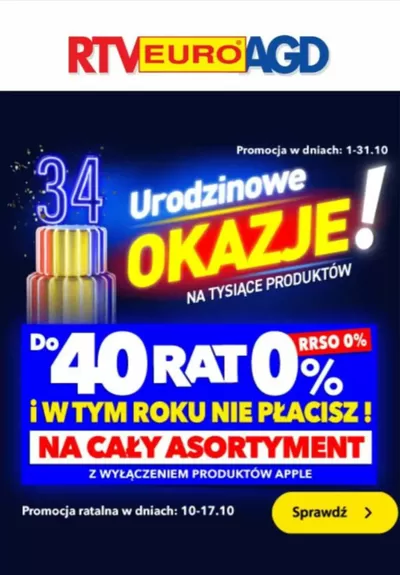 Katalog RTV EURO AGD w: Żory | Urodzinowe okazje  | 14.10.2024 - 31.10.2024