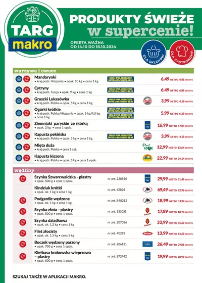 Katalog Makro w: Kalisz | Targ MAKRO - oferta świeża w super cenach! | 15.10.2024 - 29.10.2024