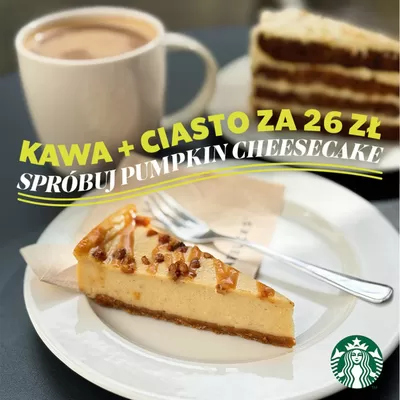 Promocje Restauracje i kawiarnie w Warszawa | Kawa+Ciasto za 26 zł de Starbucks | 16.10.2024 - 30.10.2024