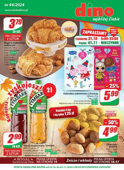 Promocje Supermarkety w Samszyce | Dino Gazetka 44 / 2024 de Dino | 30.10.2024 - 5.11.2024