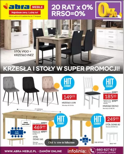 Promocje Dom i meble w Bartoszyce | Krzesła i stoły w super promocji de Abra | 31.10.2024 - 17.11.2024