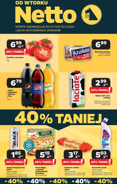 Promocje Supermarkety w Ochotnica Dolna | Najlepsze oferty dla wszystkich łowców okazji de Netto | 11.11.2024 - 16.11.2024