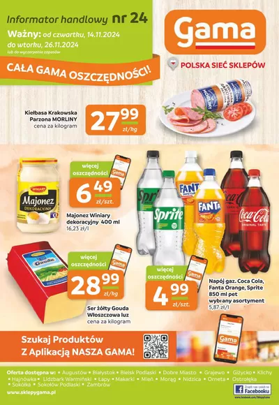 Promocje Supermarkety w Kętrzyn | Aktualne promocje specjalne de GAMA | 14.11.2024 - 28.11.2024