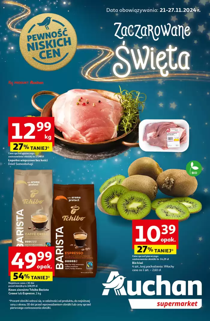 Katalog Auchan w: Kraków | Gazetka Pewność Niskich Cen Supermarket Auchan | 21.11.2024 - 27.11.2024