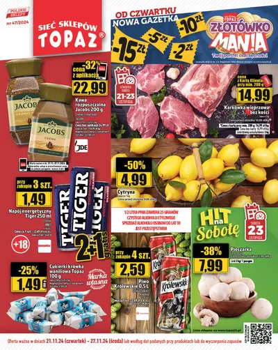 Katalog Topaz w: Gołków | Topaz gazetka | 21.11.2024 - 27.11.2024