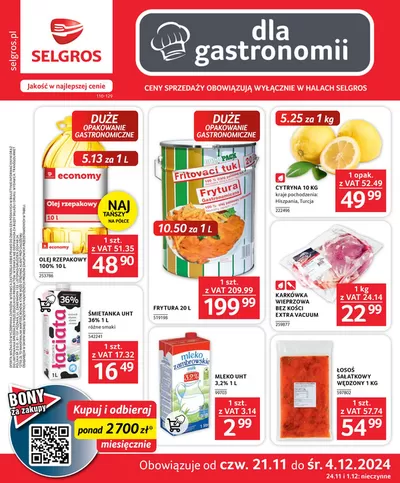 Katalog Selgros w: Katowice | Oferta dla gastronomii | 21.11.2024 - 4.12.2024