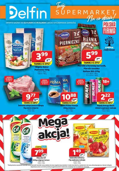 Promocje Supermarkety w Gierałtowice | Delfin gazetka de Delfin | 22.11.2024 - 6.12.2024