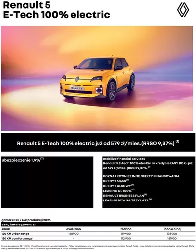 Promocje Samochody, motory i części samochodowe w Białystok | Renault 5 E-Tech 100% Electric de Renault | 27.11.2024 - 27.11.2025