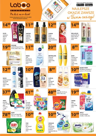 Promocje Perfumy i kosmetyki w Giżycko | Świetna oferta dla wszystkich klientów de Drogerie Laboo | 8.01.2025 - 31.01.2025