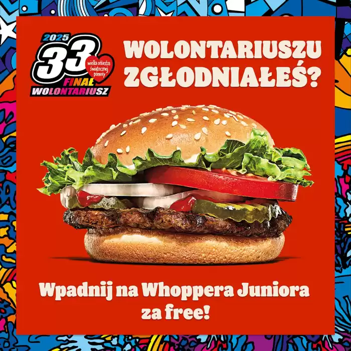 Katalog Burger King w: Warszawa | Wpadnij na Whoppera Juniora za free! | 28.01.2025 - 11.02.2025