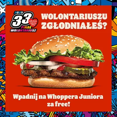 Promocje Restauracje i kawiarnie w Wrocław | Wpadnij na Whoppera Juniora za free! de Burger King | 28.01.2025 - 11.02.2025