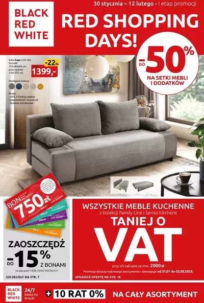 Promocje Dom i meble w Tomaszów Mazowiecki | Red Shopping Days! Do -50% na setki mebli i dodatków de Meble Gust | 30.01.2025 - 13.02.2025