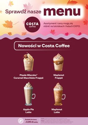 Promocje Restauracje i kawiarnie w Września | Menu Jesień 2023 de Costa Coffee | 14.09.2023 - 3.12.2023