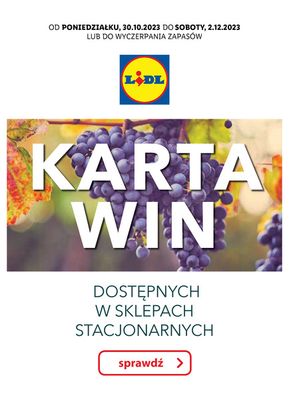 Promocje Supermarkety w Pruszków | KARTA WIN de Lidl | 30.10.2023 - 2.12.2023