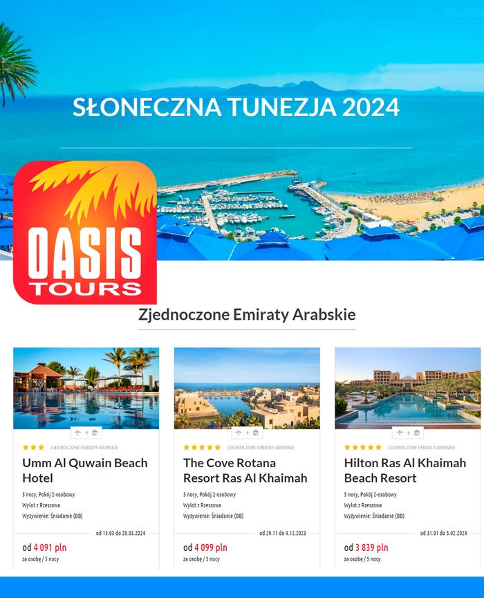 Katalog Oasis Tours | Promocja Oasis Tours | 14.11.2023 - 24.12.2023