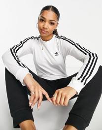 Adidas Originals – Biały T-shirt z długim rękawem i trzema paskami za 80 zł w ASOS