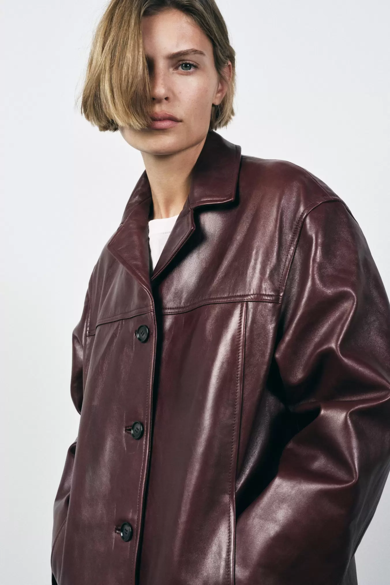 ZW COLLECTION LEATHER JACKET za 999 zł w ZARA