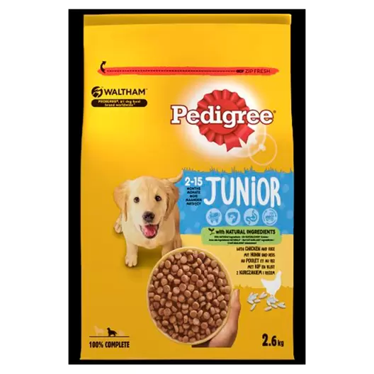 Pedigree Junior Sucha karma dla szczeniąt z kurczakiem i ryżem 2,6 kg za 49,99 zł w Torimpex