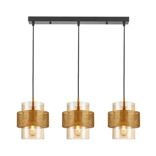 Lampa wisząca Vinoti 3 x E27 złota/amber za 548 zł w Castorama