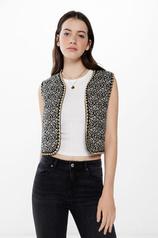 Quilted embroidered gilet za 24,99 zł w Springfield