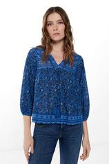 Mixed blue print blouse za 19,99 zł w Springfield