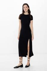 Black midi skirt with side slit za 24,99 zł w Springfield